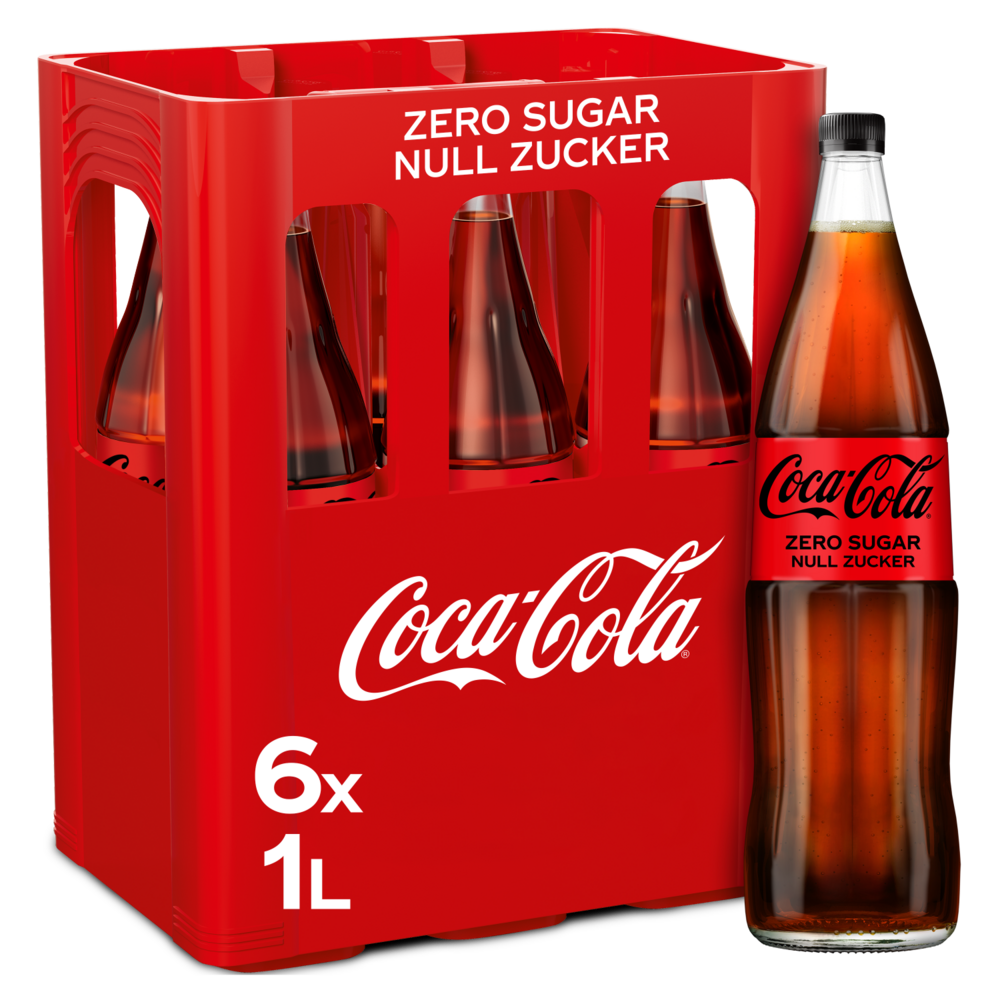 Coca-Cola Zero Glas 6x1,0 L (MEHRWEG)